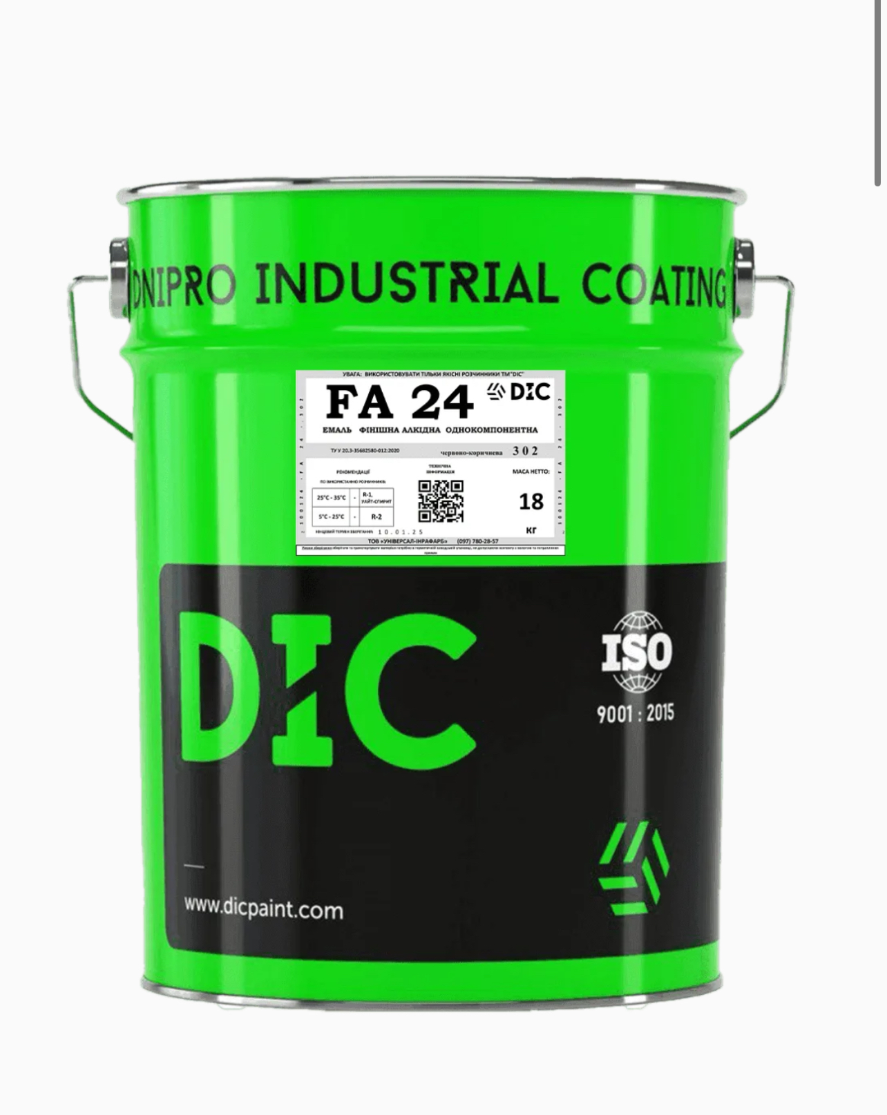 Однокомпонентна глянцева Алкідна емаль FA 24 за кольором RAL DIC